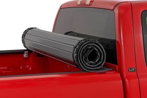 GMC Sierra 1500 Classic Hard Roll Up Bed Cover - Rough Country - Flush, Low-Profile Design - Matte Black - 2007 GMC Sierra 1500 Classic Hard Roll Up Bed Cover - Rough Country - Flush, Low-Profile Design - Matte Black - 2007